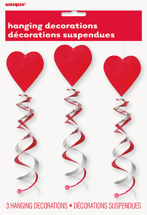 Valentine's Hanging Decorations | 3ct