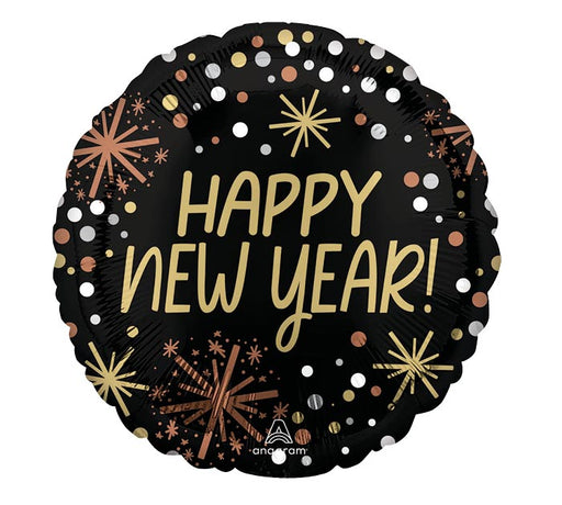 This Happy New Year Confetti Mylar Balloon is perfect for adding a festive touch to your holiday decorations! It measures 18 inches and is made of durable mylar material to ensure it stays inflated. The balloon is also printed with colorful confetti and a "Happy New Year" message - perfect for your new year's celebration this year!