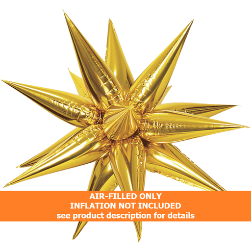 40in Gold Starburst Magic Star Air-Filled Balloon | 1ct