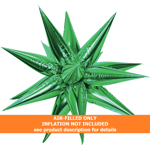 40in Green Starburst Magic Star Air-Filled Balloon | 1ct