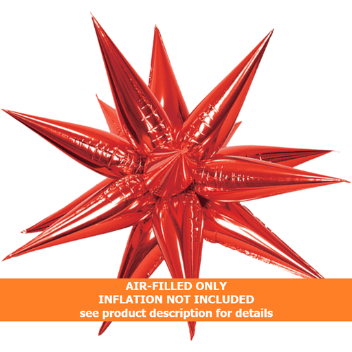 40in Red Starburst Magic Star Air-Filled Balloon | 1ct