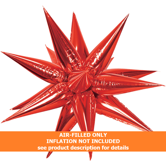 40in Red Starburst Magic Star Air Filled Balloon | 1ct - Party Supplies