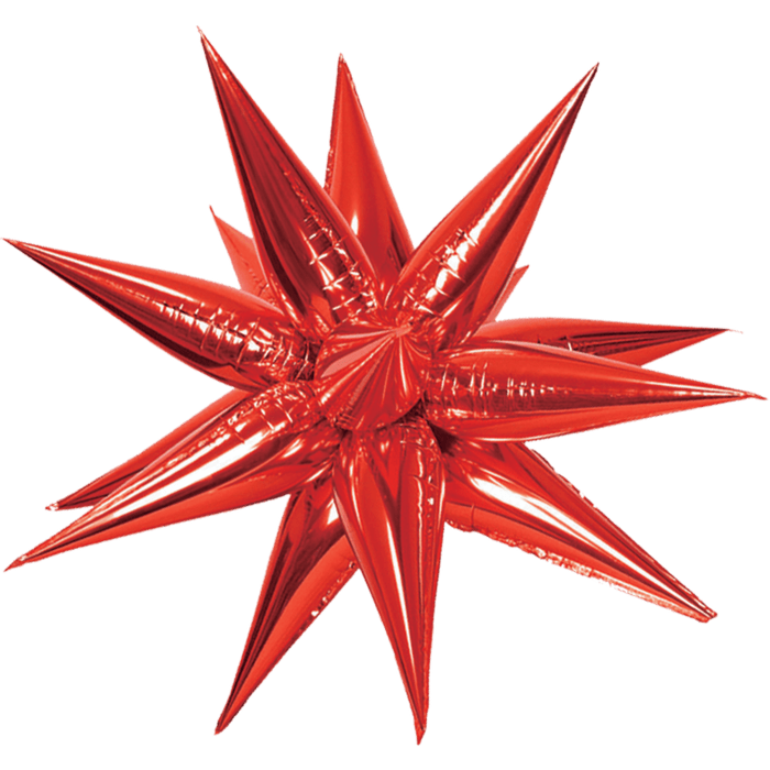 40in Red Starburst Magic Star Air Filled Balloon | 1ct - Party Supplies