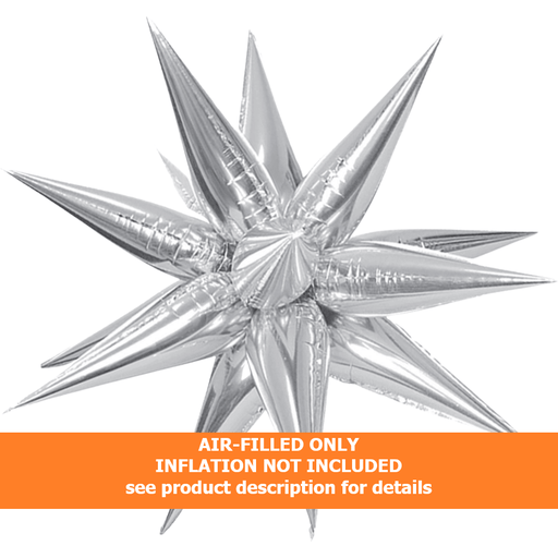 40in Silver Starburst Magic Star Air-Filled Balloon | 1ct