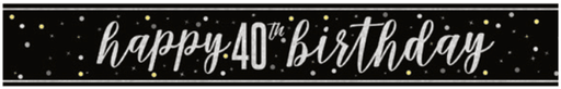 40th Birthday Banner 9ft | 1ct