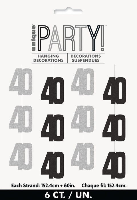 6ct Hanging Decoration 40th Birthday