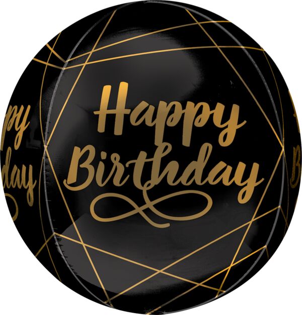 Happy Birthday Elegant Orbz Balloon 15" | 1ct