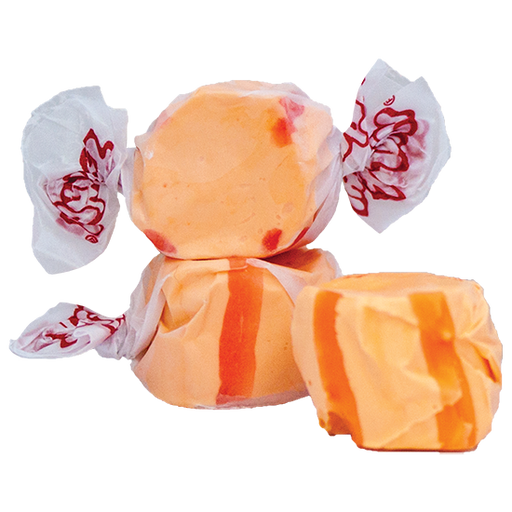 Nobody likes peeling an orange, you just want to enjoy the sweet, citrusy taste without the mess. Grab one of Taffy Town's Orange flavored salt water taffy and enjoy the sweet taste of oranges without the hassle of having the peel them. You are sure to enjoy this yummy bite-sized candy with its refreshing flavor.