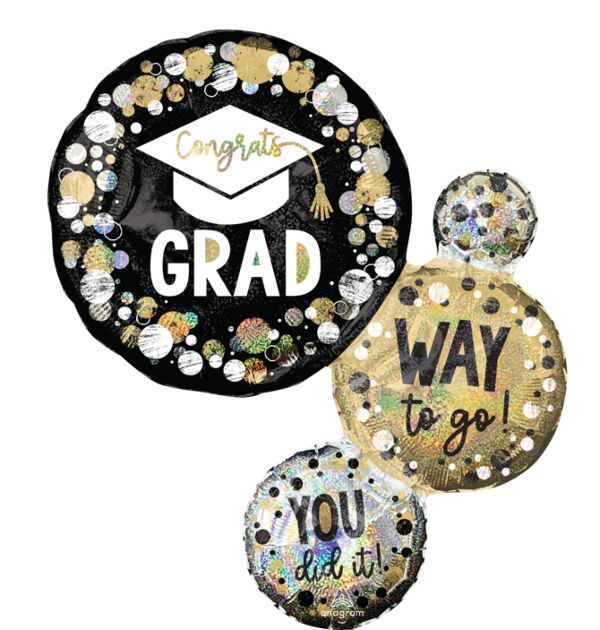 Graduation Way to Go Grad Circles and Dots SuperShape Balloon 28" | 1 ct