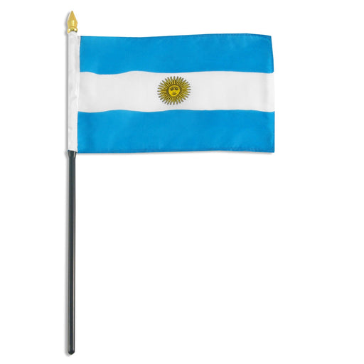 Argentina Flag with Stick | 4" x 6" - Zurchers