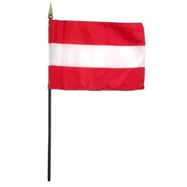Austria Flag with Stick | 4" x 6" - Zurchers
