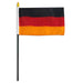Germany Flag with Stick | 4" x 6" - Zurchers