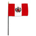 Peru Flag with Stick | 4" x 6" - Zurchers
