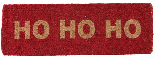 47"L x 16"W Natural Coir Double Doormat "HO HO HO", Red | 1ct - Zurchers
