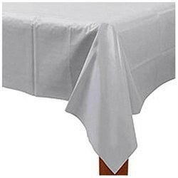 Silver Rectangular Table Cover 54" x 108" | 1ct, - Zurchers