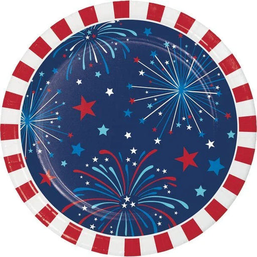 4th Of July Freedom Fireworks Dessert Plates 7" | 8ct - Zurchers