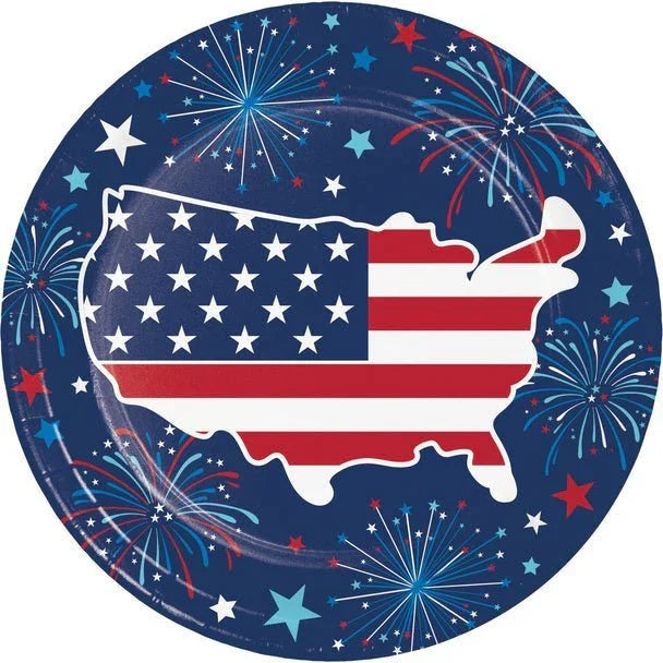 4th Of July Freedom Fireworks Lunch Plates 8 3/4" | 8ct - Zurchers