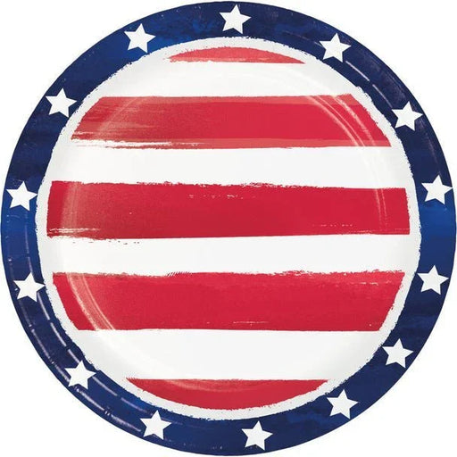 4th Of July Painterly Patriotic Dessert Plates 6 7/8" | 8ct - Zurchers