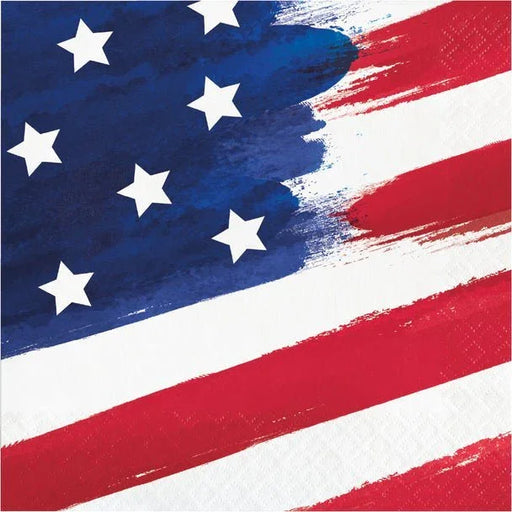 4th Of July Painterly Patriotic Lunch Napkins | 16ct - Zurchers