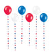 4th Of July Patriotic Latex Balloons and Balloon Tails | 12pcs - Zurchers