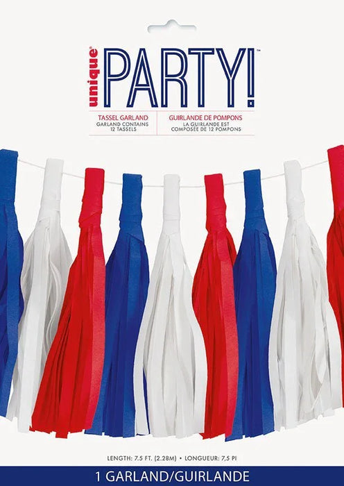 4th Of July Patriotic Tassel Garland 7.5' | 1ct - Zurchers
