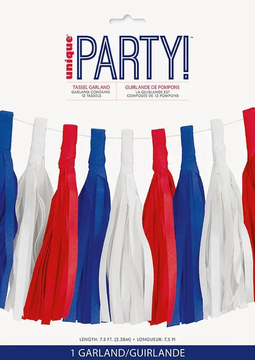 4th Of July Patriotic Tassel Garland 7.5' | 1ct - Zurchers