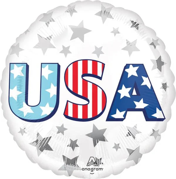 4th Of July USA Star Bursts Mylar Balloon 18" | 1 ct - Zurchers