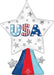 4th Of July USA Star Bursts SuperShape Mylar Balloon 32" | 1 ct - Zurchers