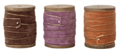 5 Yard Velvet Ribbon with Metallic Edges on Wood Spool, 3 Colors | 1ct - Zurchers