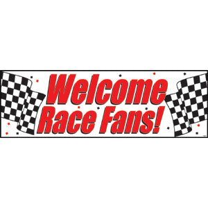 Giant Party Banner, Welcome Race Fans!", 60" x 20" | 1 ct - Zurchers