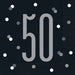 16ct Lunch Napkins 50th Birthday Black