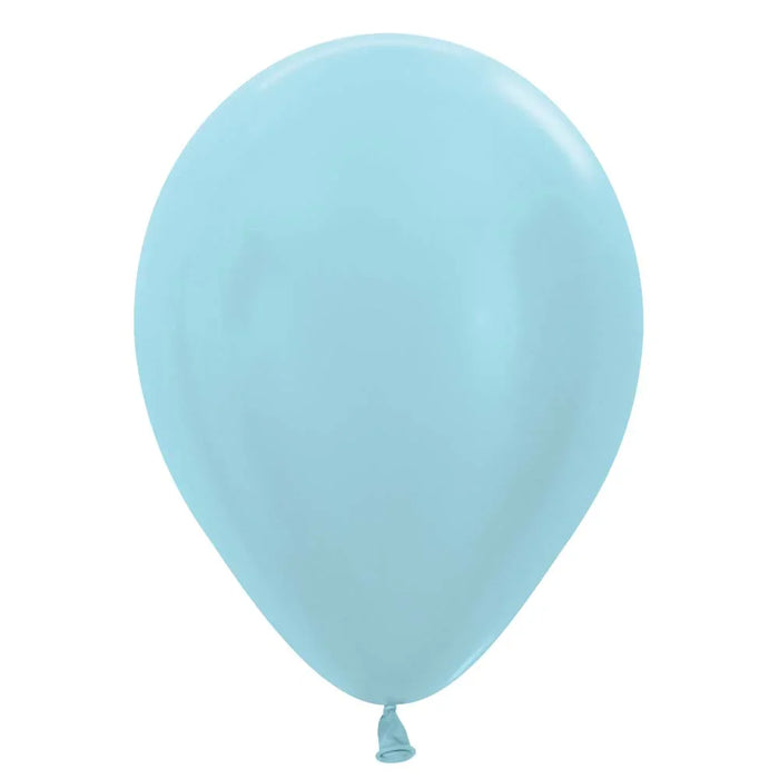 Pearl Blue Latex Balloon w/ Helium & Hi - Float, 11" | 1 ct - Zurchers