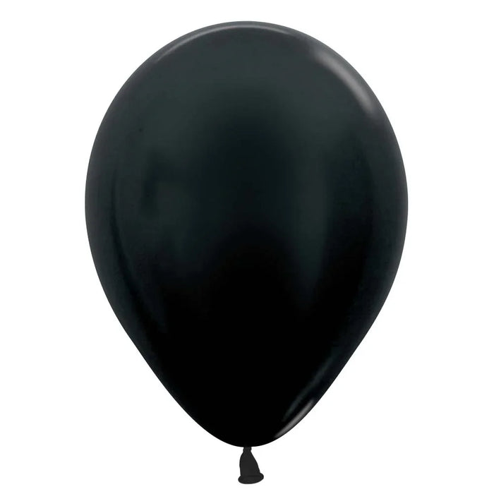 Metallic Black Latex Balloon w/ Helium & Hi - Float, 11" | 1 ct - Zurchers