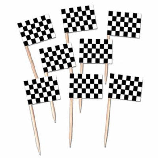 Checked Flag Party Picks, 2.75" | 50 ct - Zurchers