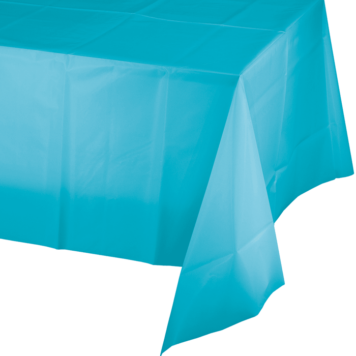 54x108 Bermuda Blue Plastic Tablecover | 1ct - Zurchers