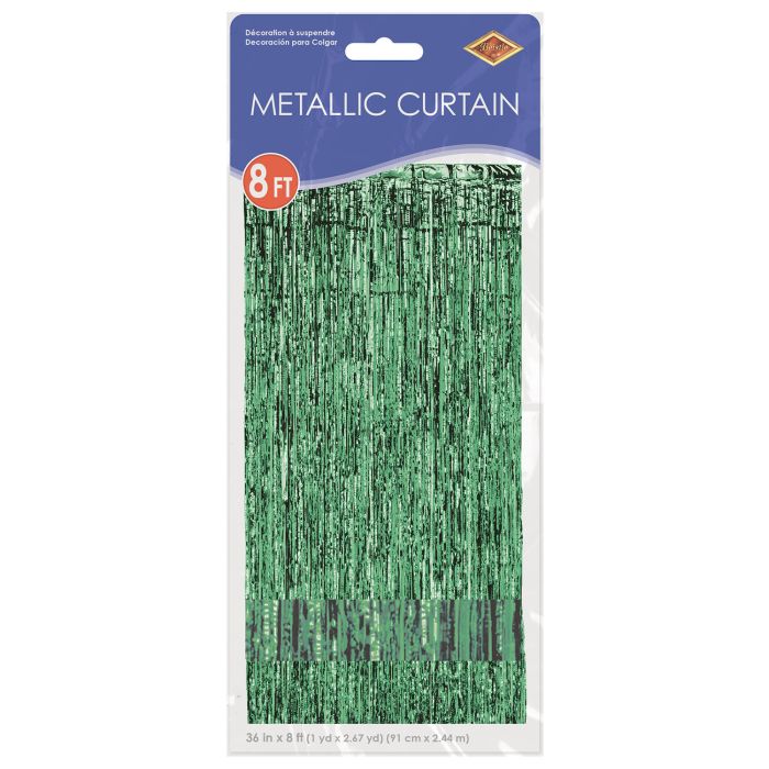 Green Metallic Curtain 3'x 8.3' | 1 ct