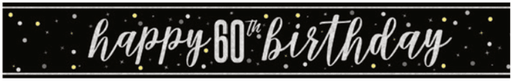 60th Birthday Banner 9ft | 1ct
