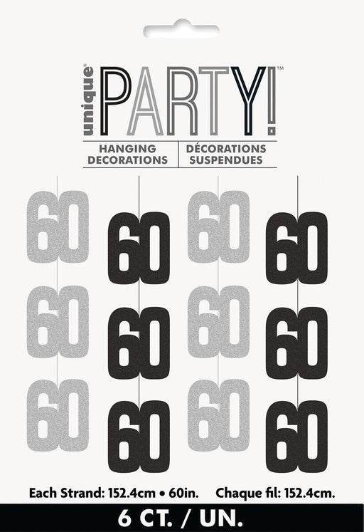 60th Birthday Hanging Decoration | 6ct