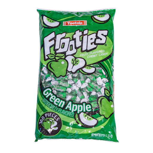 Indulge in some fruity fun with Tootsie Frooties Green Apple! Each 2.4lb bag is filled with delicious chewy candies that pack a tart punch of green apple flavor.