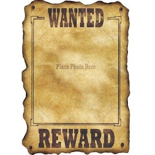 Western Wanted Sign 12"x18" | 1 ct