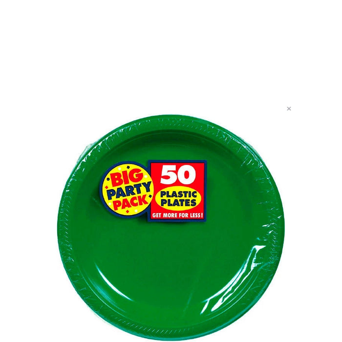 Festive Green 7'' Plastic Plates | 50ct - Zurchers