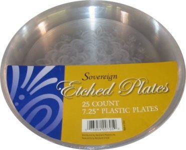 Etched 7.25in Plastic Plates | 25ct - Zurchers