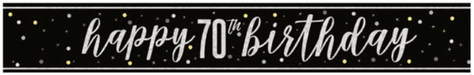 1ct - 70th Birthday Banner Black 9ft