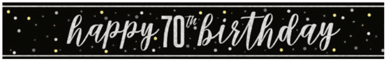 1ct - 70th Birthday Banner Black 9ft