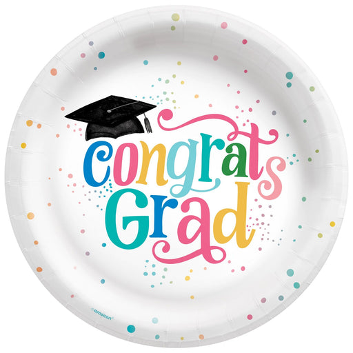 A 10-inch Graduation Follow Your Dreams Round Plates.