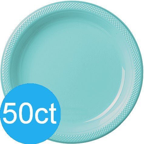 Robin's Egg Blue Plastic Plates 10.25" | 50ct - Zurchers