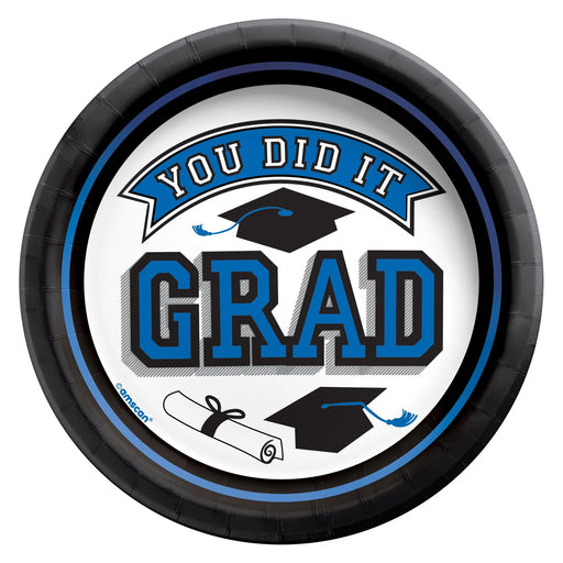 A 7-Inch Blue Graduation True To Your School Round Plate.