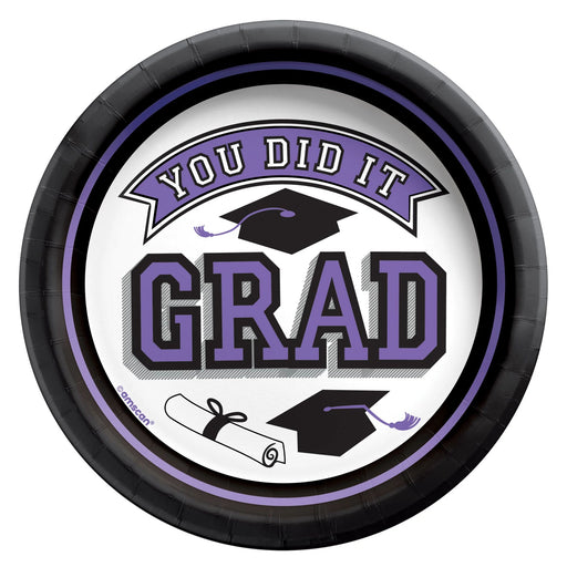 A 7-Inch Purple Graduation True To Your School Round Plate.