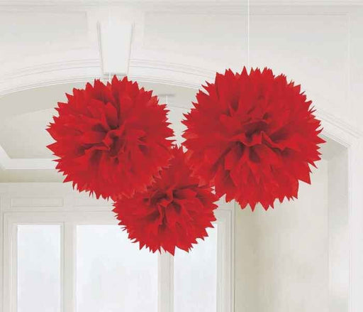 Red Fluffy Decorations | 3pc, 16" - Zurchers