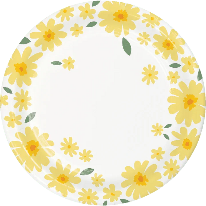 Sweet Daisy Paper Dessert Plate 7" | 8 ct - Zurchers